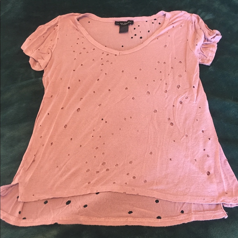 Pink shirt with hole design S